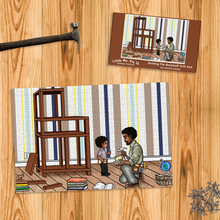Load image into Gallery viewer, Little Mr. Fix It Jigsaw Puzzle, Building The Bookshelf With Dad 200-pieces (12" by 18")