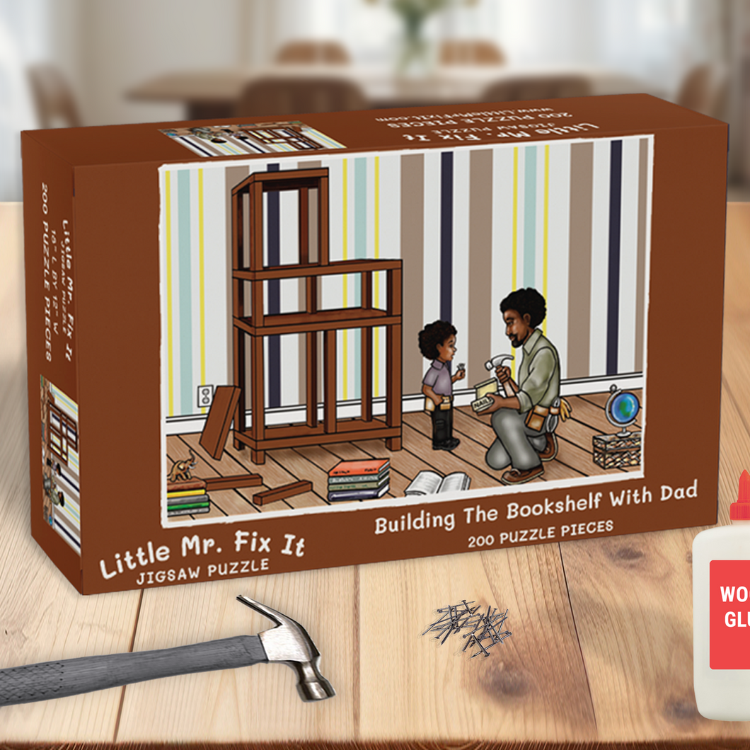 Little Mr. Fix It Jigsaw Puzzle, Building The Bookshelf With Dad 200-pieces (12
