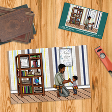 Load image into Gallery viewer, Little Mr. Fix It Jigsaw Puzzle, Completing The Bookshelf With Dad 200-pieces (12&quot; by 18&quot;)

