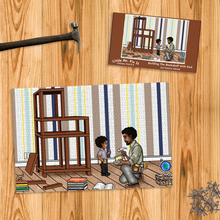 Load image into Gallery viewer, Little Mr. Fix It Jigsaw Puzzle, Building The Bookshelf With Dad 200-pieces (12&quot; by 18&quot;)
